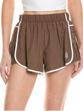 Free People Easy Tiger Brown Shorts With White Trim (Driftwood); EUC; Size XL
